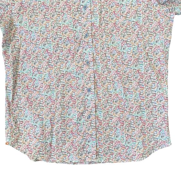 Robert Graham Long Sleeve Button Up Shirt Mens Large Colorful Geometric Pattern - Picture 7 of 15